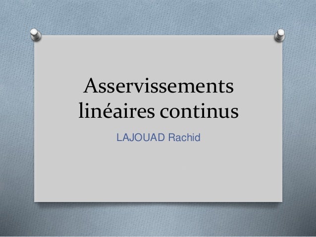 asservissements continus